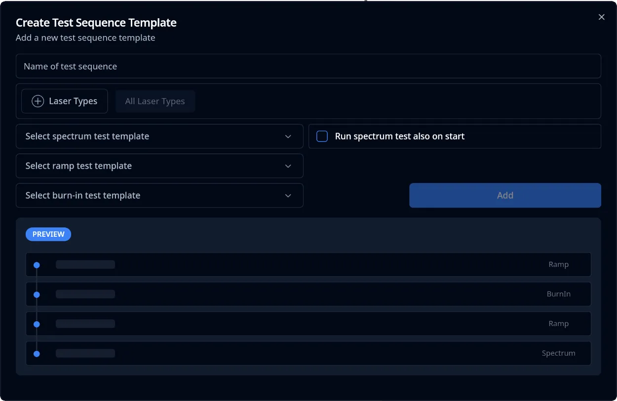 Test Sequence Template Dialog
